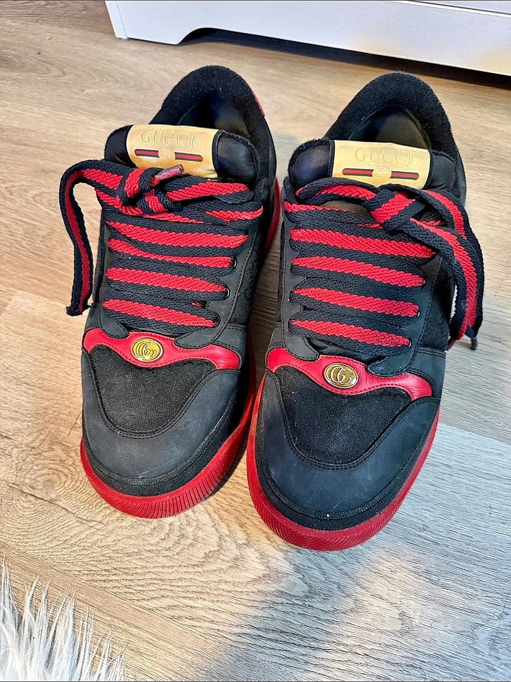 Gucci Run Sneaker Black & Red Striped Sneakers